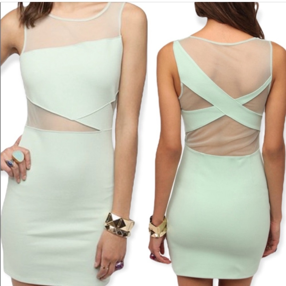 silence + noise little black dress with mesh cutout detail